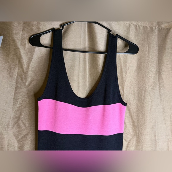 By Johnny Rainbow Stripe Knit Midi Dress | Bodycon Tank Dress | Size m - Picture 4 of 8